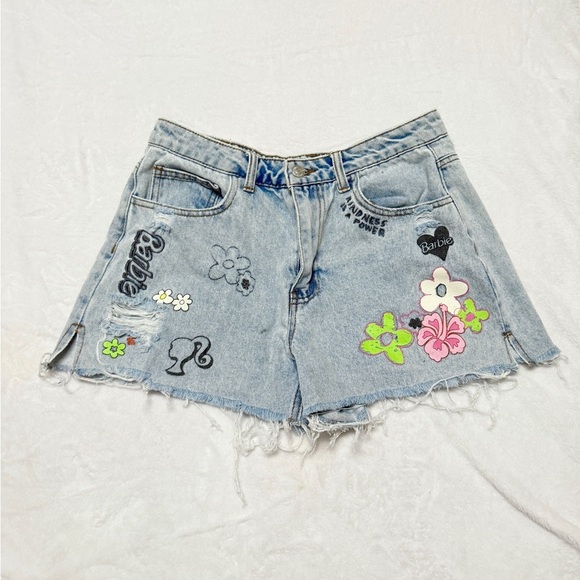 Barbie Forever 21 Collab Women's Light Blue Denim Shorts - Picture 1 of 7